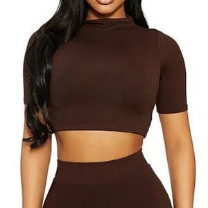Naked Wardrobe Chocolate Crop Top